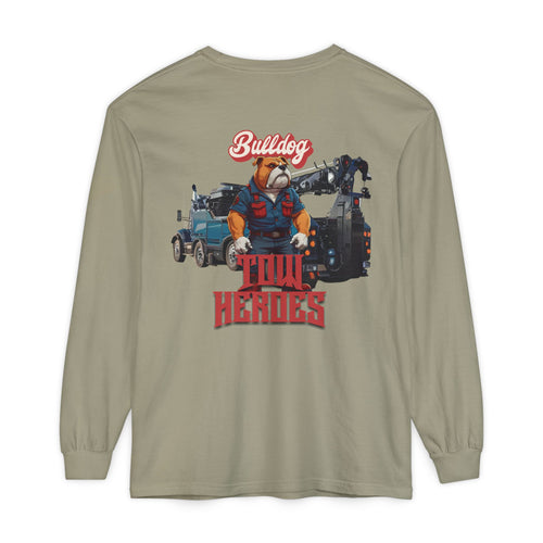 Bulldog Tow Heroes Long Sleeve Tee | Unisex Garment-Dyed T-Shirt for Dog Lovers, Casual Wear, Gift for Pet Owners, Birthday, Everyday [...]