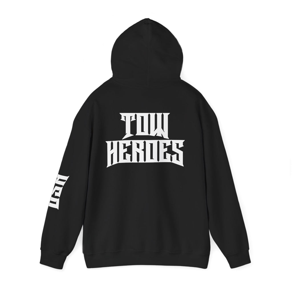 Unisex Heavy Blend Hoodie: ‘Tow Heroes’ Graphic Sweatshirt for Casual Wear, Gift Ideas, Streetwear Style, Cozy Layering