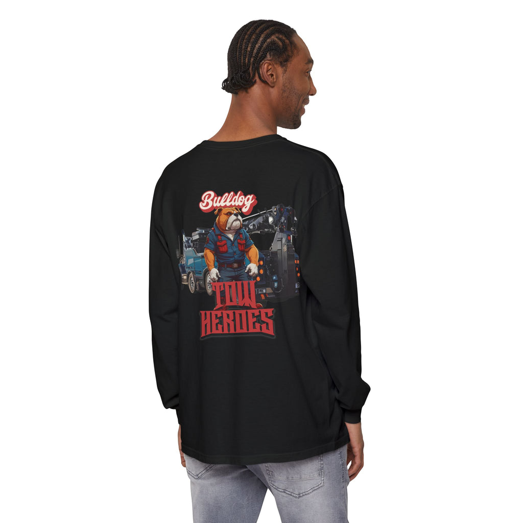 Bulldog Tow Heroes Long Sleeve Tee | Unisex Garment-Dyed T-Shirt for Dog Lovers, Casual Wear, Gift for Pet Owners, Birthday, Everyday [...]
