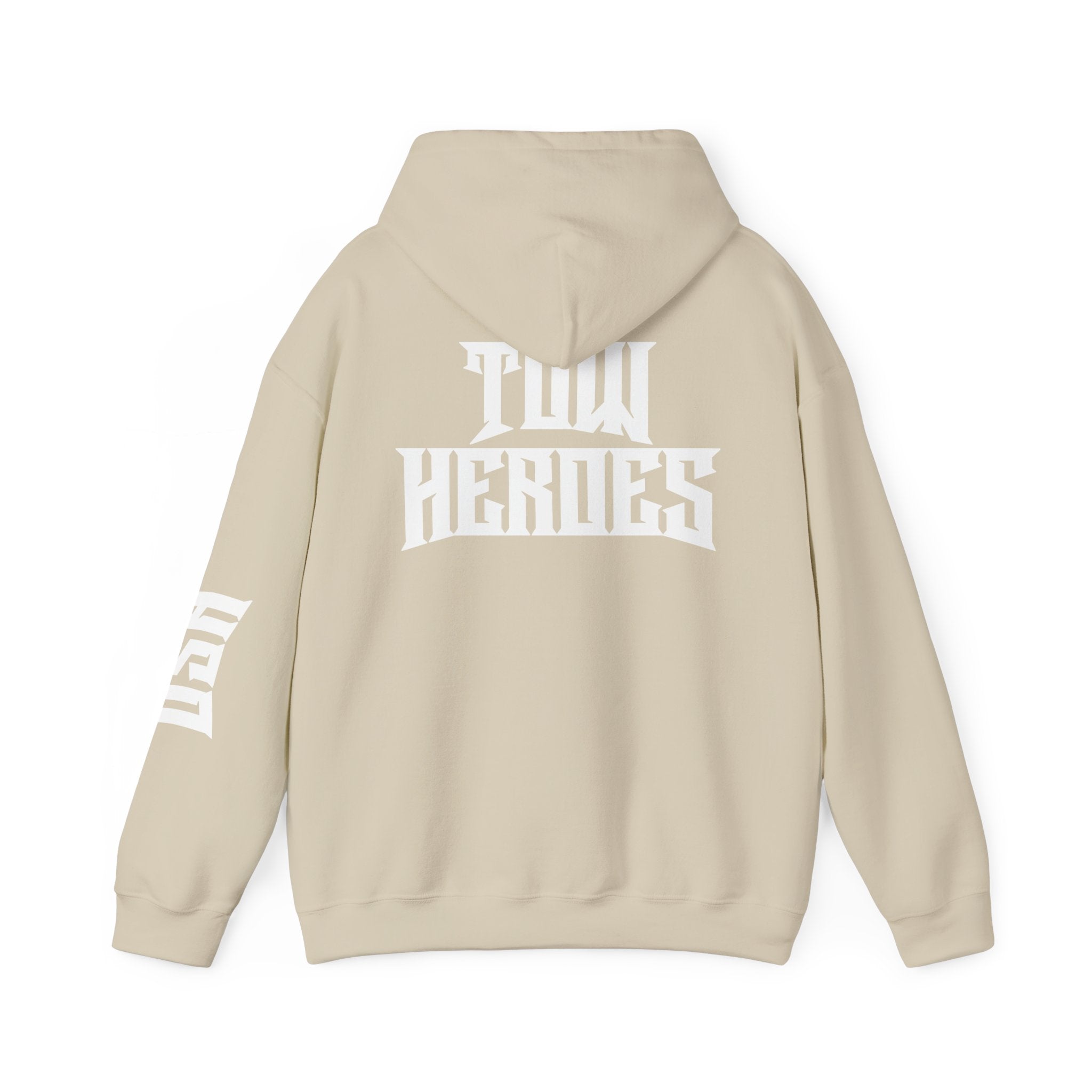 Unisex Heavy Blend Hoodie: ‘Tow Heroes’ Graphic Sweatshirt for Casual Wear, Gift Ideas, Streetwear Style, Cozy Layering