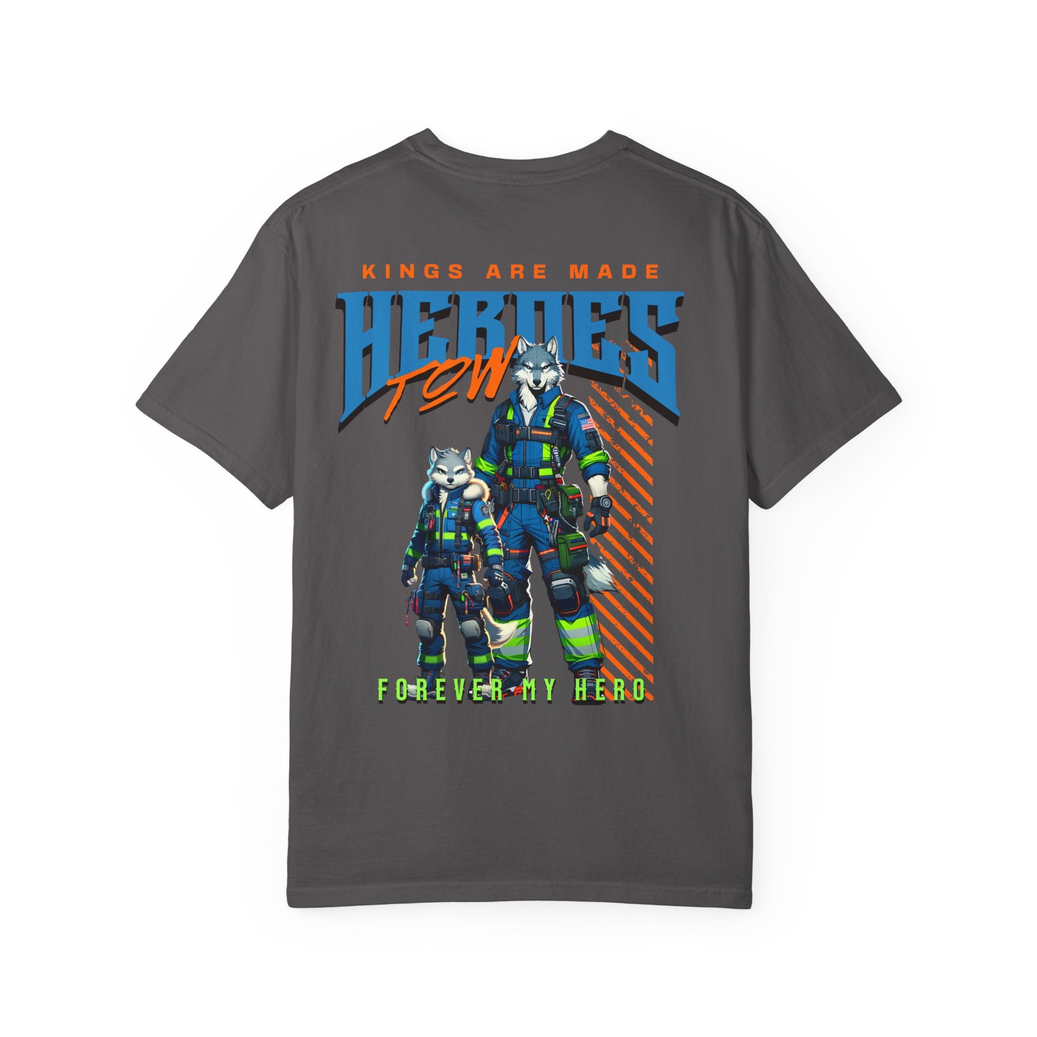 Heroic Dan and Son T-shirt - Vintage Graphic Tee, Casual Wear for Kids, Fun Gift for Birthdays, Superhero Themed Apparel, Everyday Style