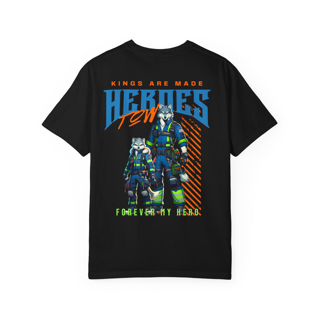 Heroic Dan and Son T-shirt - Vintage Graphic Tee, Casual Wear for Kids, Fun Gift for Birthdays, Superhero Themed Apparel, Everyday Style