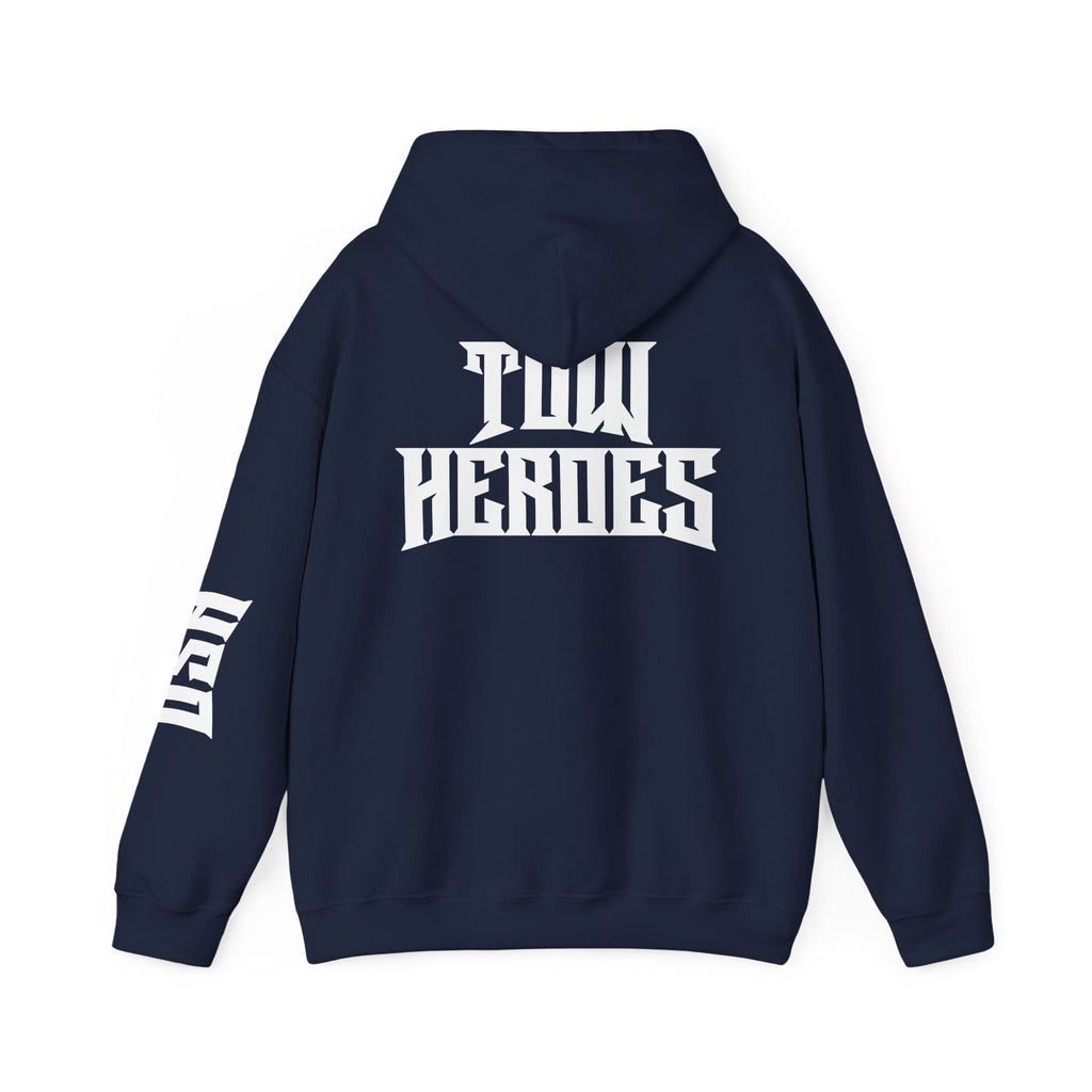 Unisex Heavy Blend Hoodie: ‘Tow Heroes’ Graphic Sweatshirt for Casual Wear, Gift Ideas, Streetwear Style, Cozy Layering