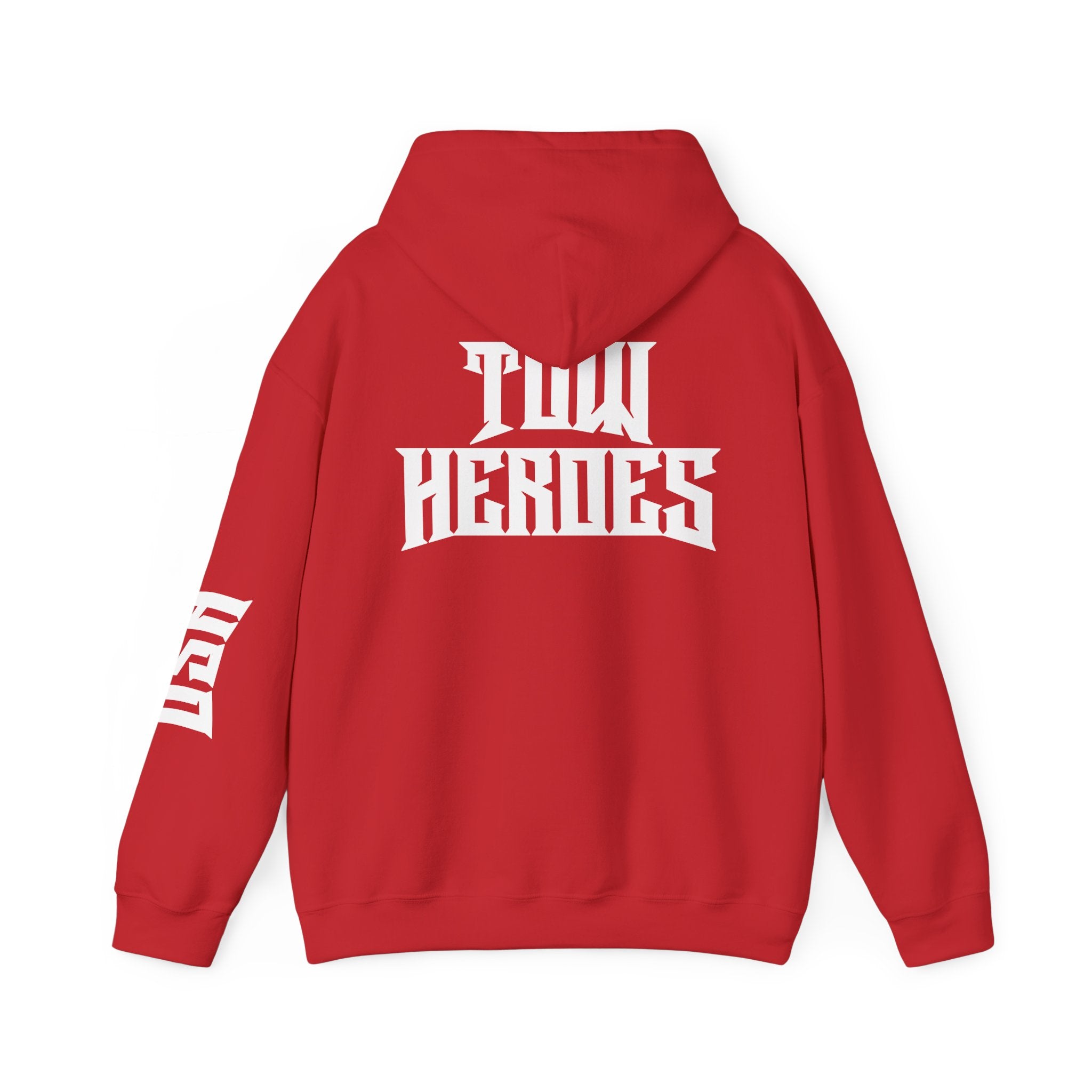 Unisex Heavy Blend Hoodie: ‘Tow Heroes’ Graphic Sweatshirt for Casual Wear, Gift Ideas, Streetwear Style, Cozy Layering