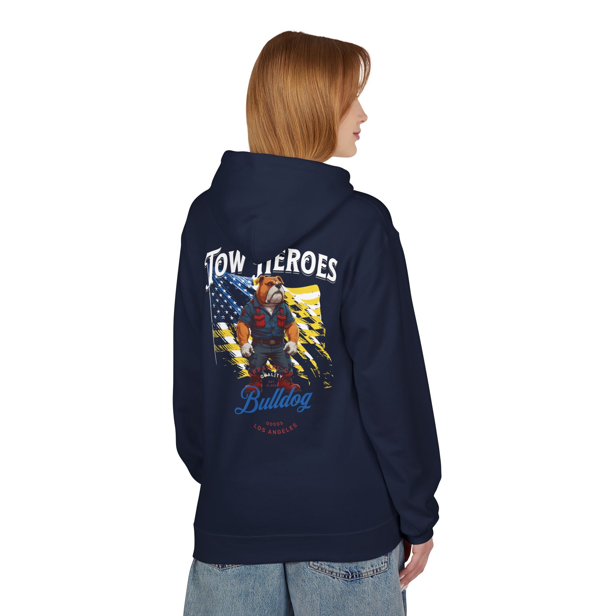 Bulldog Graphic Hoodie, Unisex Midweight Fleece, Animal Lover Gift, Sports Fan Apparel, Casual Streetwear