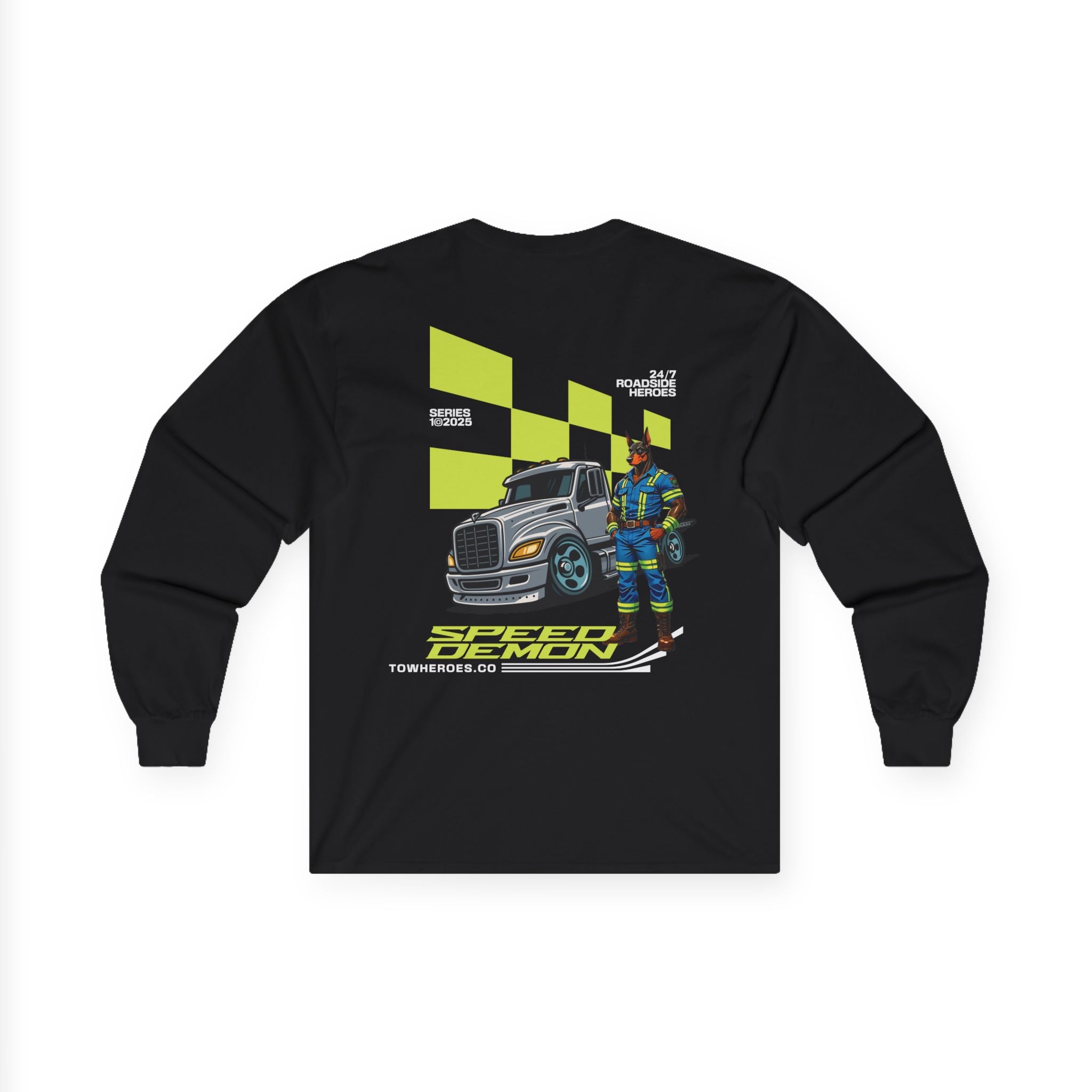 Long Sleeve Tee - Doberman Driver Speed and Momentum Helping Hand Community Shirt