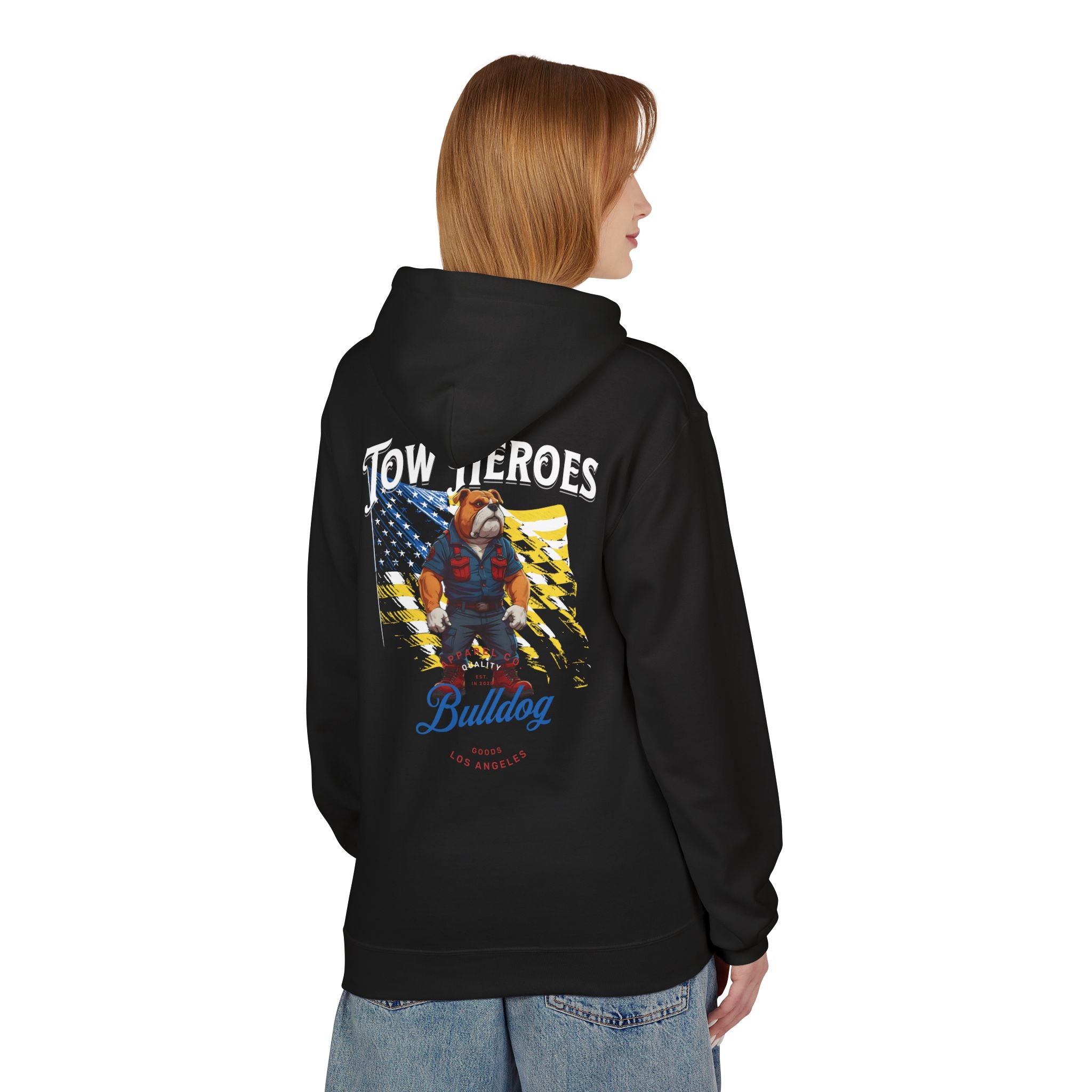Bulldog Graphic Hoodie, Unisex Midweight Fleece, Animal Lover Gift, Sports Fan Apparel, Casual Streetwear