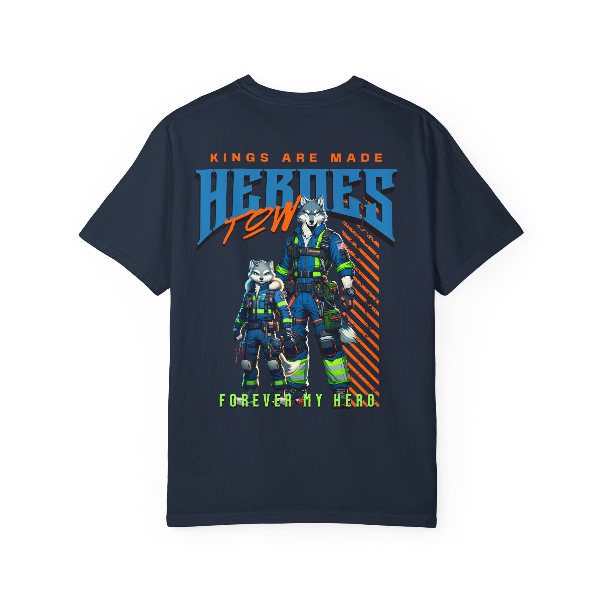 Heroic Dan and Son T-shirt - Vintage Graphic Tee, Casual Wear for Kids, Fun Gift for Birthdays, Superhero Themed Apparel, Everyday Style