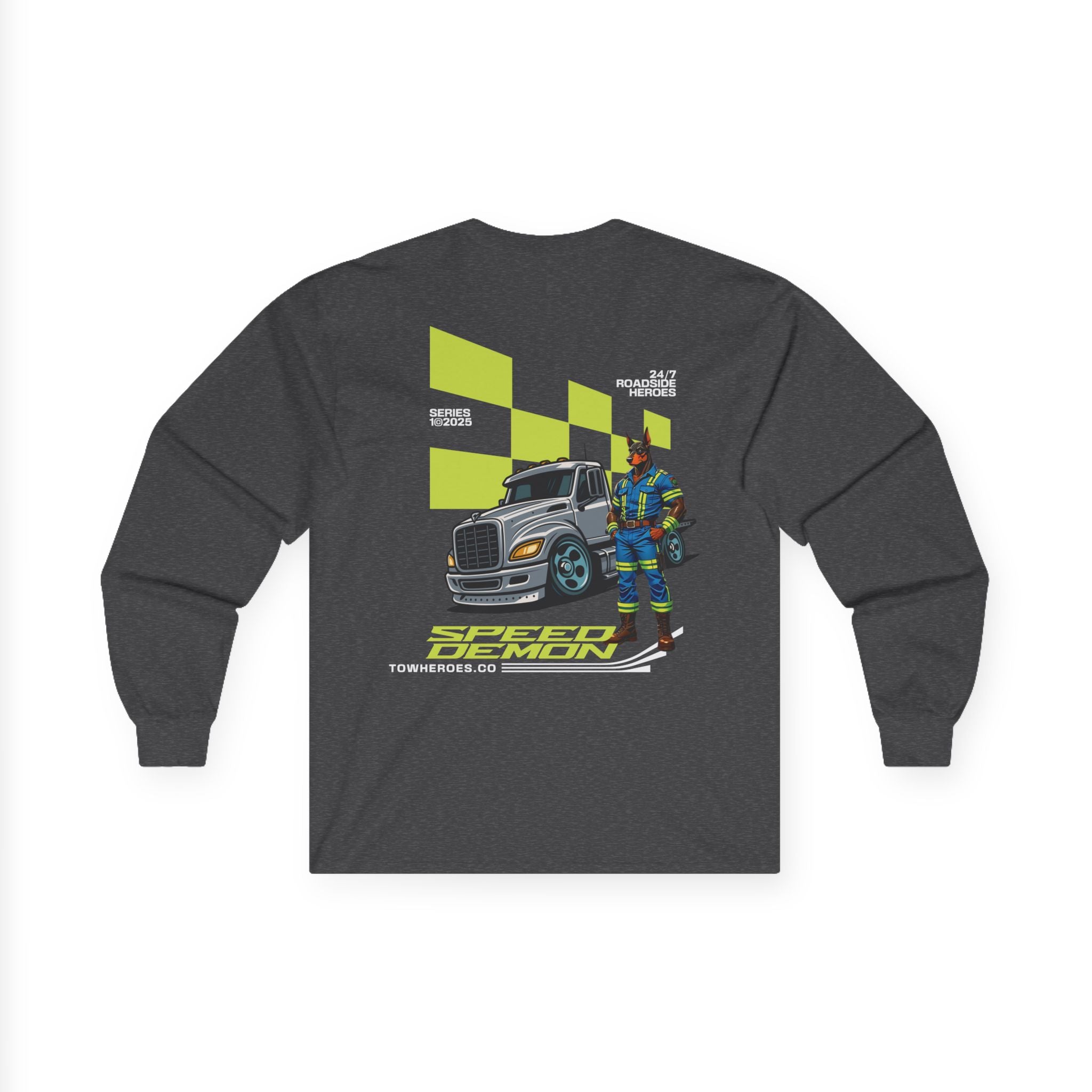 Long Sleeve Tee - Doberman Driver Speed and Momentum Helping Hand Community Shirt