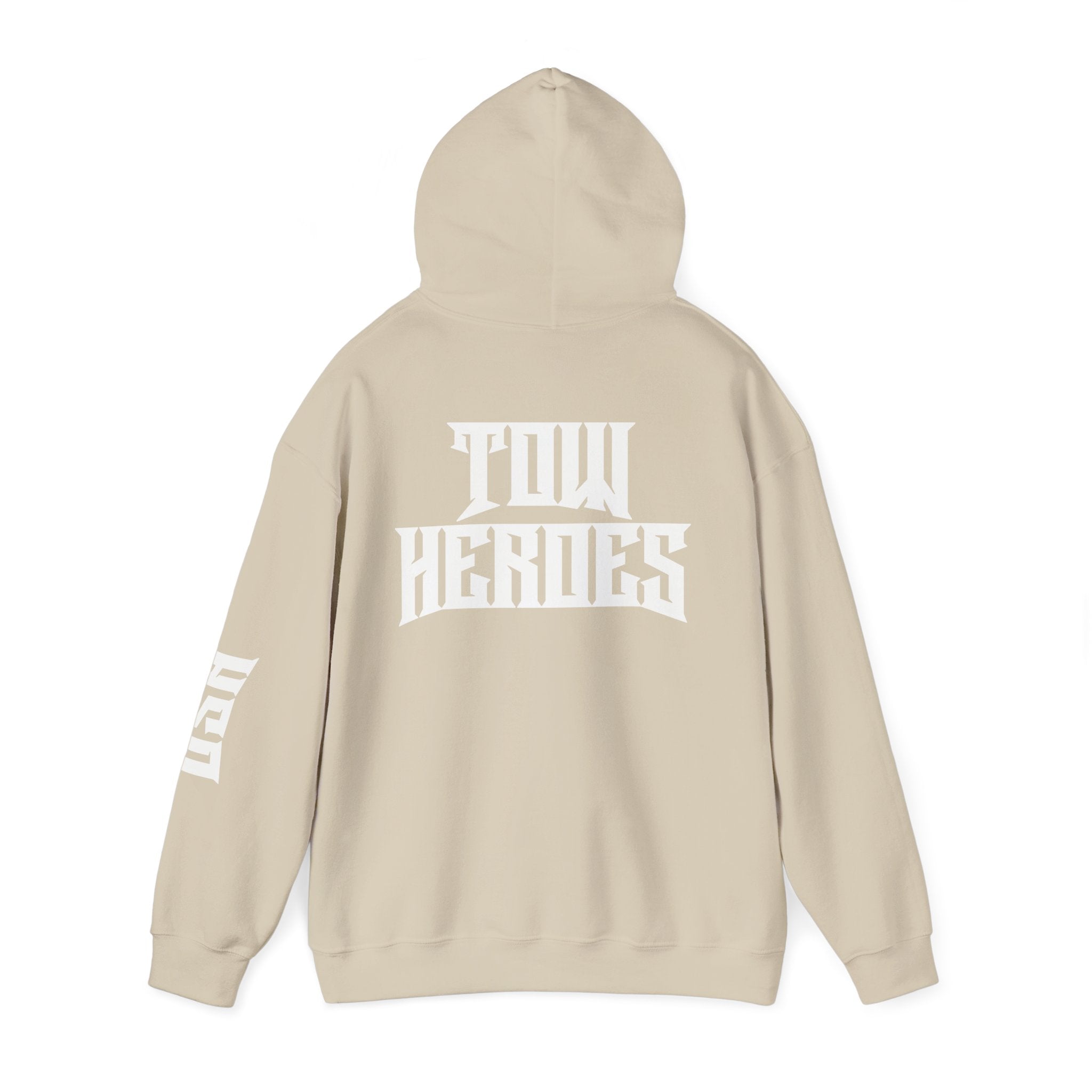 Unisex Heavy Blend Hoodie: ‘Tow Heroes’ Graphic Sweatshirt for Casual Wear, Gift Ideas, Streetwear Style, Cozy Layering