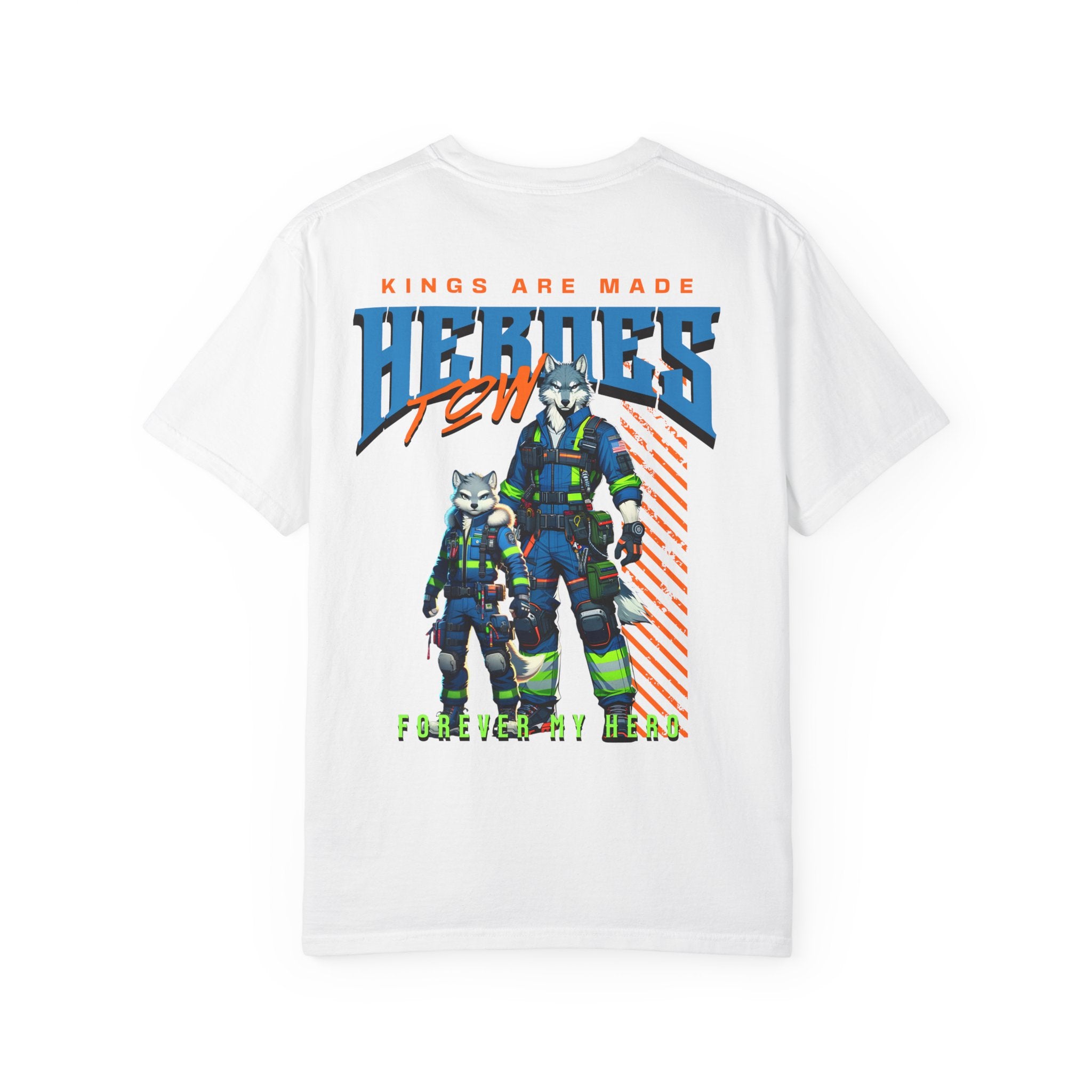 Heroic Dan and Son T-shirt - Vintage Graphic Tee, Casual Wear for Kids, Fun Gift for Birthdays, Superhero Themed Apparel, Everyday Style