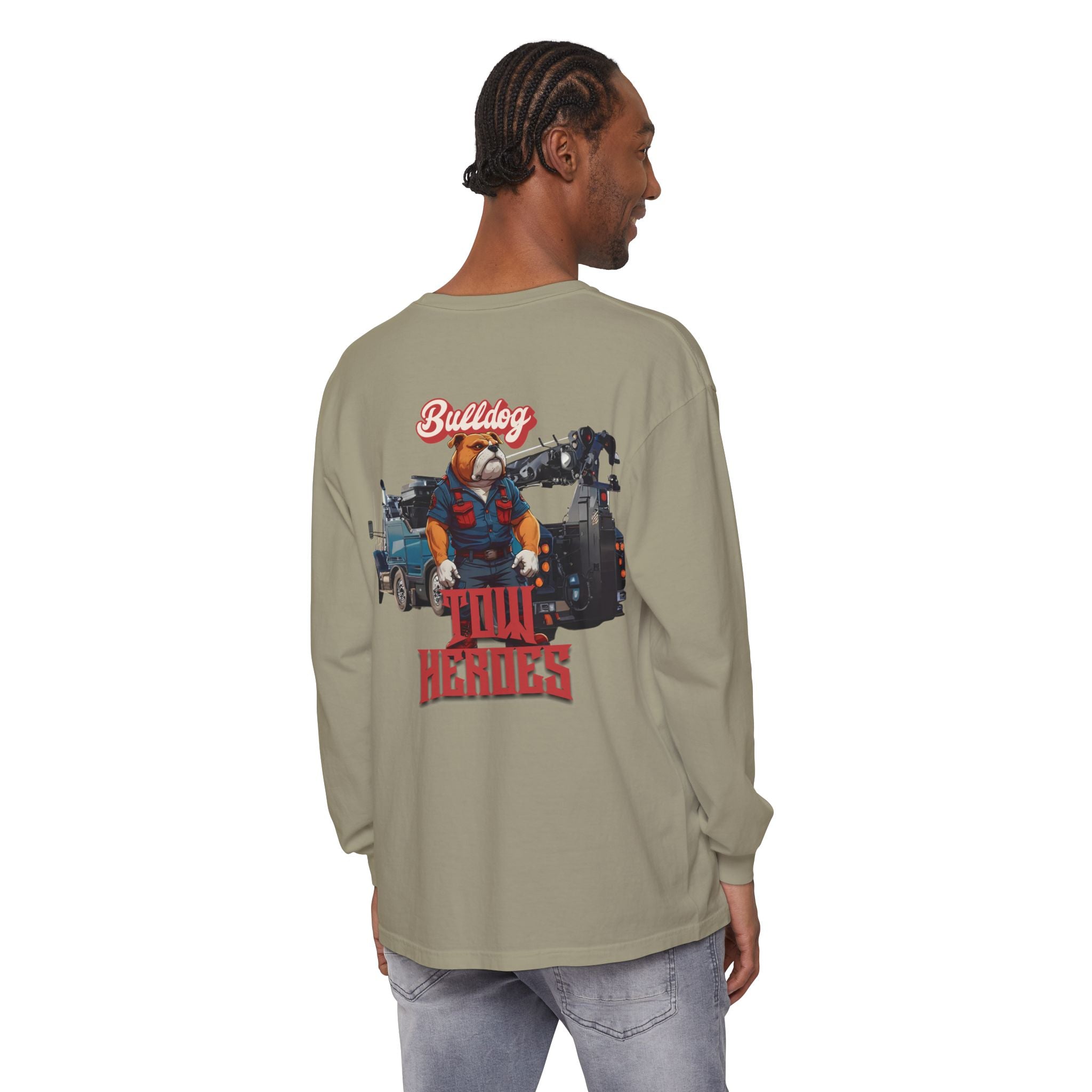 Bulldog Tow Heroes Long Sleeve Tee | Unisex Garment-Dyed T-Shirt for Dog Lovers, Casual Wear, Gift for Pet Owners, Birthday, Everyday [...]