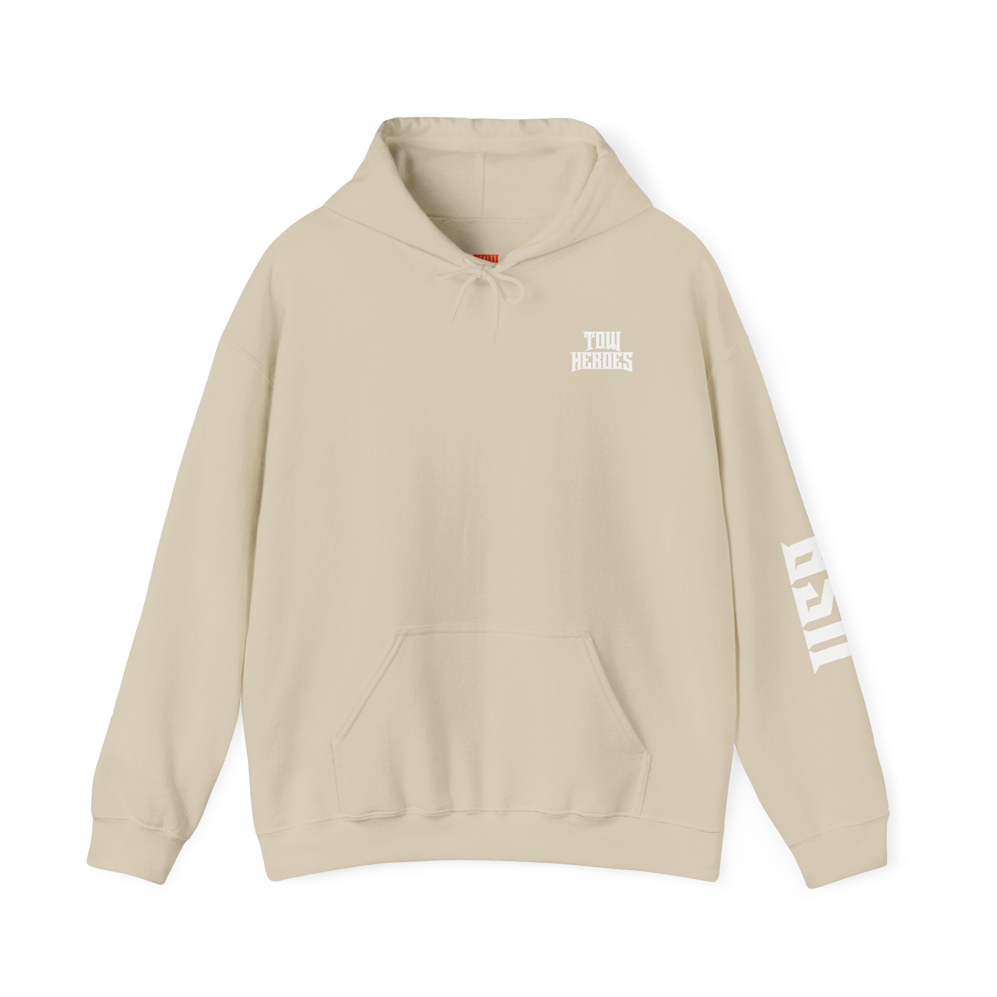Unisex Heavy Blend Hoodie: ‘Tow Heroes’ Graphic Sweatshirt for Casual Wear, Gift Ideas, Streetwear Style, Cozy Layering